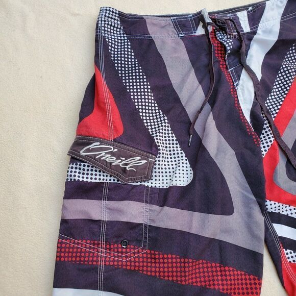 O'Neill black, red, gray, and white board shorts/swim trunks - Picture 11 of 11